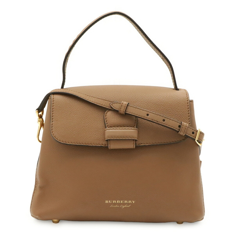 BURBERRY Burberry Canberry House Check Side Handbag Shoulder Bag Leather Dark...